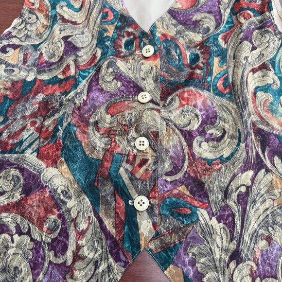 Danielle B Tapestry Vest, Size Large, Made in Italy - Picture 3 of 6